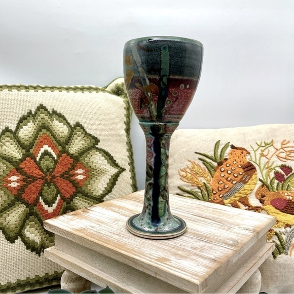 Beautiful Pottery Goblet with Bamboo Design - Picture 2 of 9